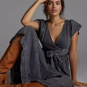 Anthropologie Dark Gray Maxi Dress